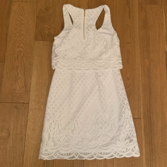 Lilly Pulitzer Stelle Resort White Paradise Island Lace Overlay Dress Size XS - Picture 13 of 16